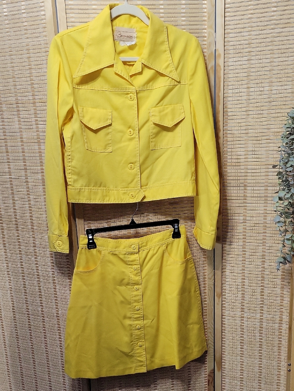 Vintage Bronson Of California 2 Piece Skirt Set - Yellow - Size 11/12
